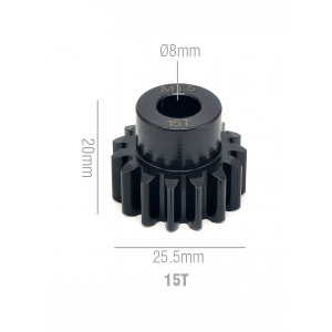 Шестерня стальная Pinion gear 15T M1.5 для вала 8mm