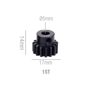 Шестерня стальная Pinion gear 15T M1 для вала 5mm