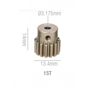 Шестерня алюминиевая Pinion gear 15T 32P для вала 3.17mm