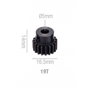 Шестерня стальная Pinion gear 19T 32P для вала 5mm