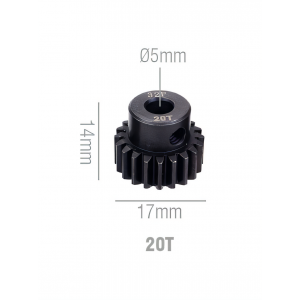 Шестерня стальная Pinion gear 20T 32P для вала 5mm