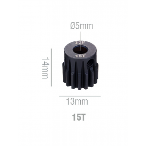 Шестерня стальная Pinion gear 15T 32P для вала 5mm