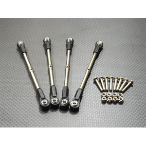 TITANIUM COMPLETED TIE ROD SET WITH BLACK BALL LINKS & SCREWS & ALLOY COLLARS - 2PRS SET (SAV, SAX) GPM-TSAV1160