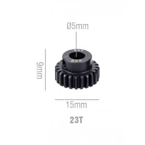 Шестерня стальная Pinion gear 23T M0.6 для вала 5mm