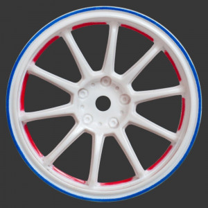 Комплект дисков (4шт.), 10 спиц, красно-бело-синие