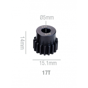 Шестерня стальная Pinion gear 17T 32P для вала 5mm