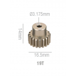 Шестерня алюминиевая Pinion gear 19T 32P для вала 3.17mm
