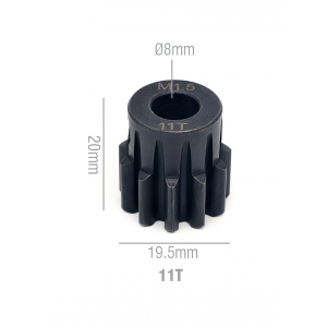 Шестерня стальная Pinion gear 11T M1.5 для вала 8mm
