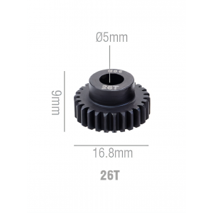 Шестерня стальная Pinion gear 26T M0.6 для вала 5mm