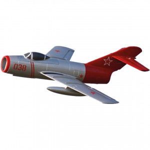 Модель самолета FreeWing MiG-15 PNP (серебристо-красный)