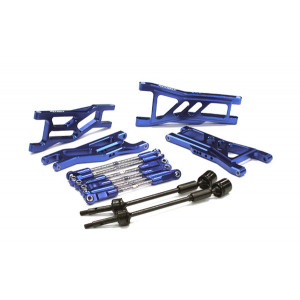 Комплект рычагов, тяг и карданов из алюминия (синий) для Traxxas 1/10 Slash 2WD - Артикул: T8129BLUE
