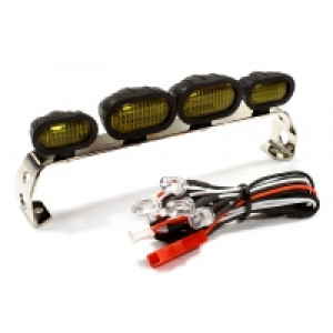 Realistic Roof Top Sport LED (4) Light Set 107mm Wide for 1/10 Scale Off-Road Vehicles - Артикул: C25510YELLOW