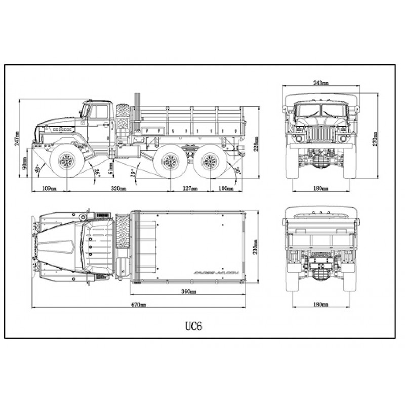 Радиоуправляемый грузовик Урал 4320 6x6 1/12 KIT